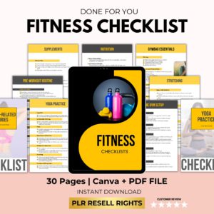 Fitness Checklist PLR Printable – Editable, Rebrandable & Resell Rights