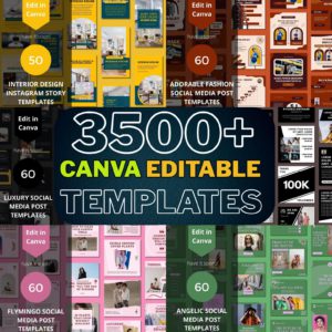 3500+ Viral Canva Templates for Social Media & Business Marketing (Mega Bundle)  with PLR & MRR Rights
