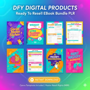 Ready-to-Resell DFY PLR eBook Bundle — Digital Products + Canva Templates + Weight Loss Tools